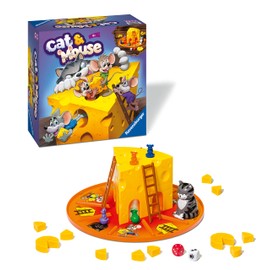 Ravensburger Cat & Mouse 24567 3 Board Game, Children's Game, Dice Game, Japanese Instruction Manual Included, Yellow