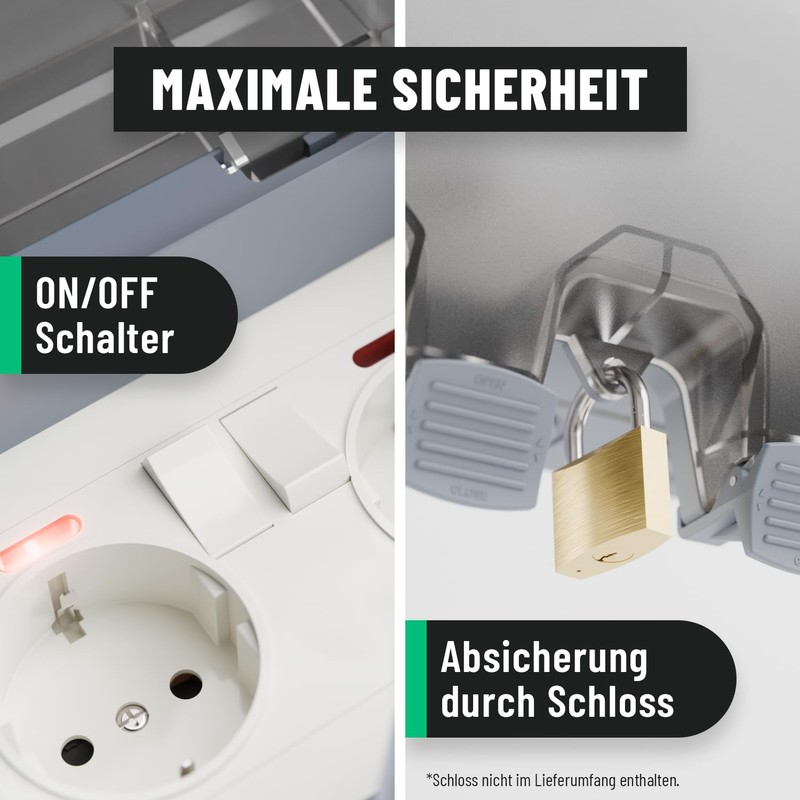 Greate Lockable Outdoor Socket Waterproof Garden with Switch - 2-Way