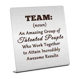 Inspirational Team Office Desk Decor Thank You Gifts for Coworker Appreciation Gifts for Colleagues Team Definition Plaque Gifts Motivational Team Decoration Gifts Teamwork Office Decor