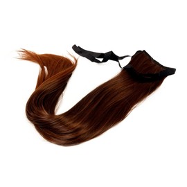 Prettyland static-free 24'' long clip-in straight extension hair-piece ponytail pigtail brown 4T30