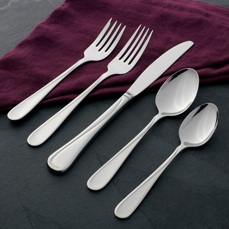 Oneida Silverware Set For 8, Flight 45-Piece Everyday Flatware Set