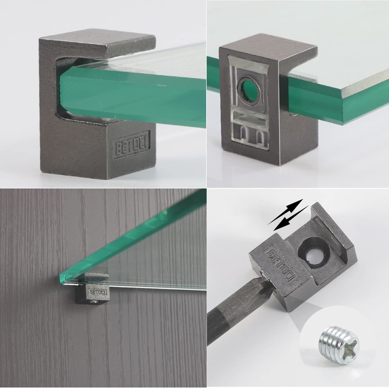 Glass Shelf Bracket Glass Clamp Holder Adjustable Clamp Shelf Clip