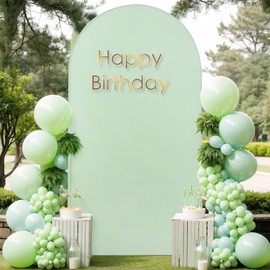 8FT Sage Green Arch Backdrop Cover for 8 ft Arch Stand,Wrinkle Free Stretchy Spandex Wedding Arch Cover,Round Chiara Arch Backdrop Background Stand Cover Set for Birthday Party Baby Shower