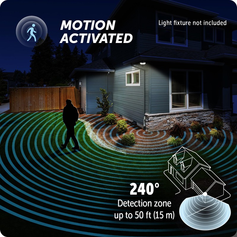 Globe Electric 17000184 240-Degree Wired Motion Activated Black Outdoor Flood