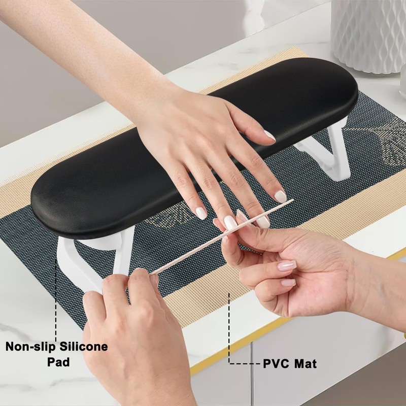 CGBE Nail Arm Rest, Soft PU Leather Arm Rest For