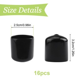 UFURMATE Round Rubber End Caps 1 Inch Flexible Metal Pipe Cover Black Rubber Hole Plugs for Pipes Protective End Caps for Furniture Legs Tubes Rods Pipes Tubes Tubes 16 Pieces