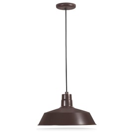 14-inch Architectural Bronze Pendant Barn Light Fixture with 10ft Adjustable Cord, Ceiling-Mounted Vintage Hanging Light Fixture for Indoor Use, 120V Hardwire, E26 Base LED Compatible, UL Listed