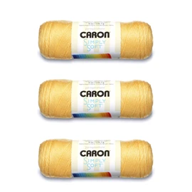 Caron Simply Soft Sunshine Yarn - 3 Pack of 170g/6oz - Acrylic - 4 Medium (Worsted) - 315 Yards - Knitting/Crochet