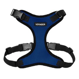 Voyager Step-in Lock Pet Harness - All Weather Mesh, Adjustable Step in Harness for Cats and Dogs by Best Pet Supplies - Royal Blue/Black Trim, XL
