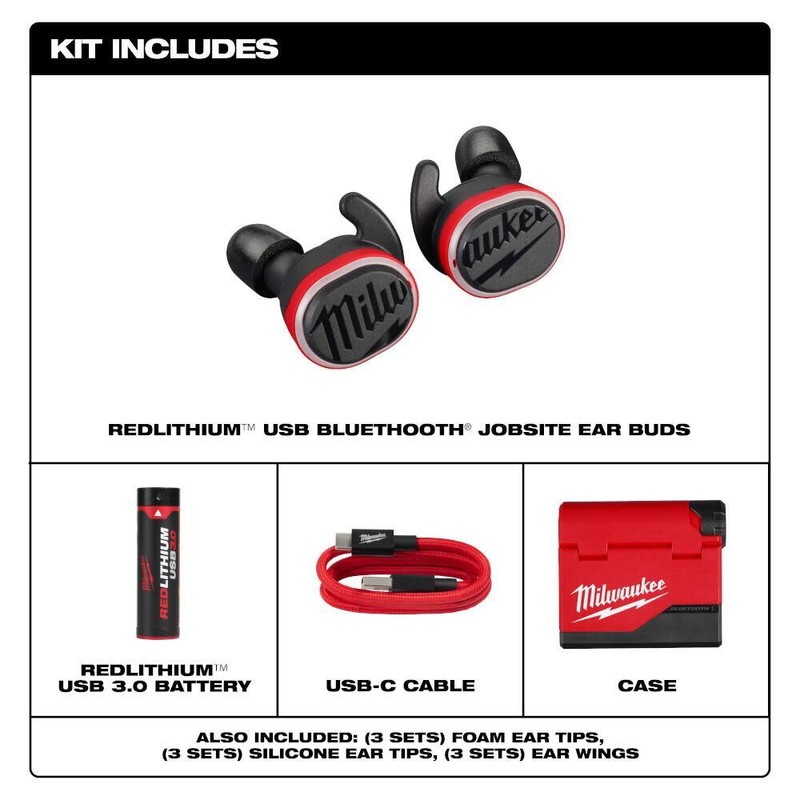 Milwaukee Redlithium Usb Bluetooth Jobsite Ear Buds