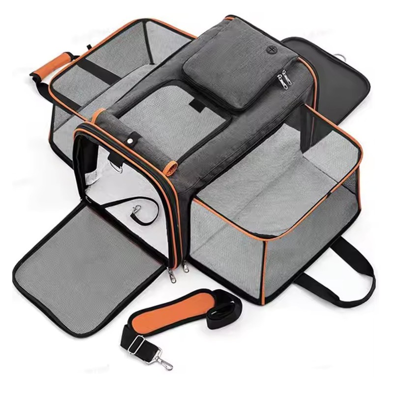 JTPAWS Foldable Expandable Soft-Sided Pet Carrier Bag for Cats &