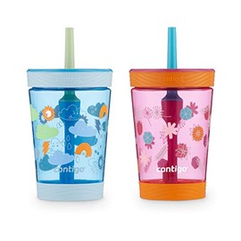Contigo Kids - Vaso a prueba de derrames con pajita, 14 onzas, paquete de 2
