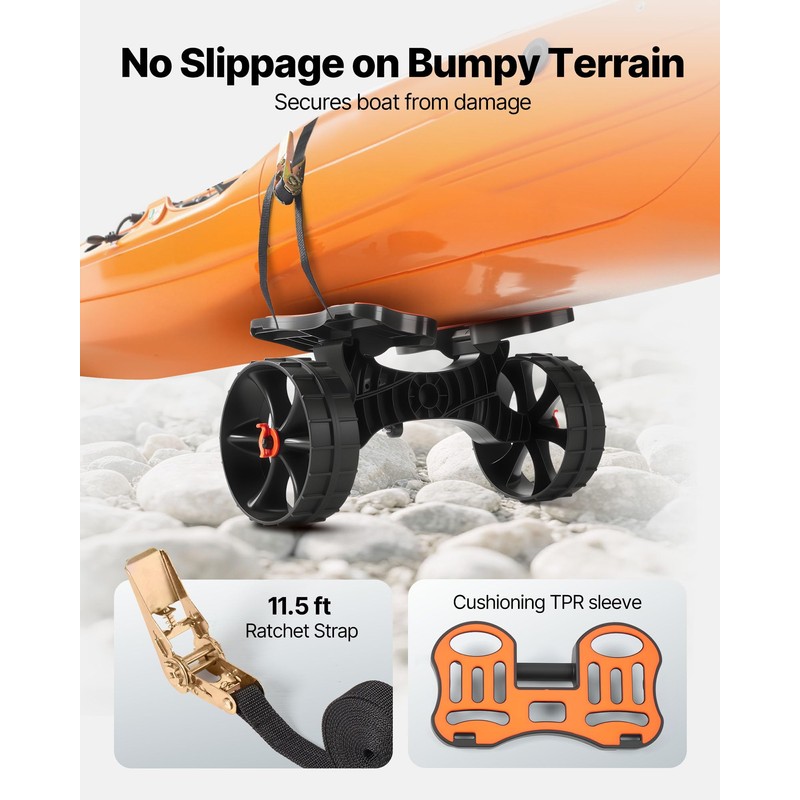 VEVOR Kayak Cart, 300 lbs Load Capacity, Foldable Kayak Trolley