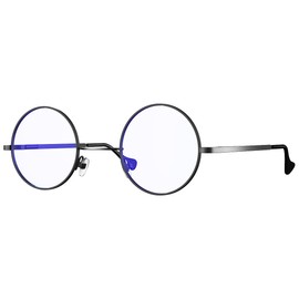 WMG Round Blue Light Blocking Glasses - Retro Circle Computer Eyeglasses Anti Blue Light Lens (Blue Light Blocking Glasses - Black Frame)