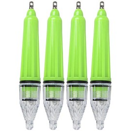 FUSIGO Deep Drop LED Underwater, Fishing Light Waterproof Blinking Light Boat Dock Lure Bait Bass Fishing Lamp 5 Colors 4.7in 6.7in (4pcs White 6.7inch)