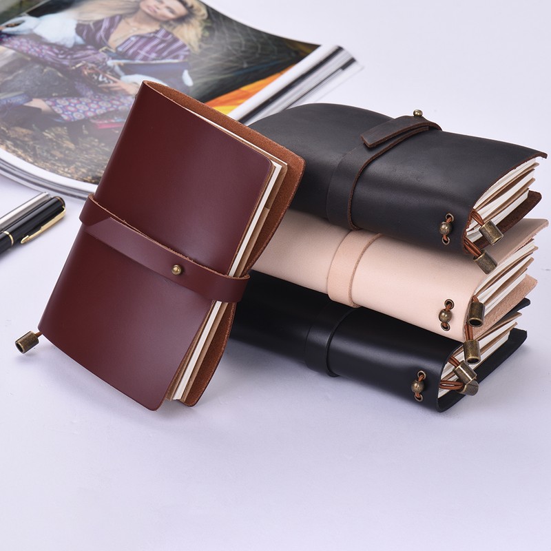 Portable Travel Journal Diary Leather Writing Notebook Refillable Lined Blank