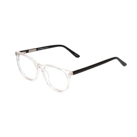 Calabria Ernest 4839 Cat-Eye Blue Light Blocking Reading Glasses +2.50 Clear Crystal/Gloss Black Men Women