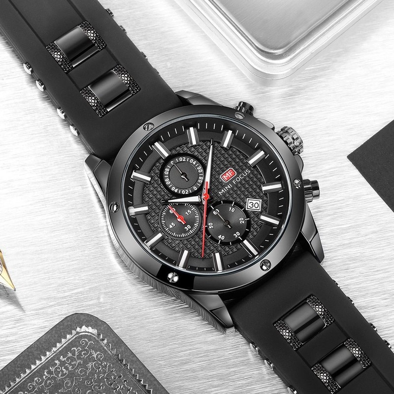 Minifocus 미니포커스 남성 러버메탈밴드 손목시계 MF0089G Minifocus Men's Rubber Metal