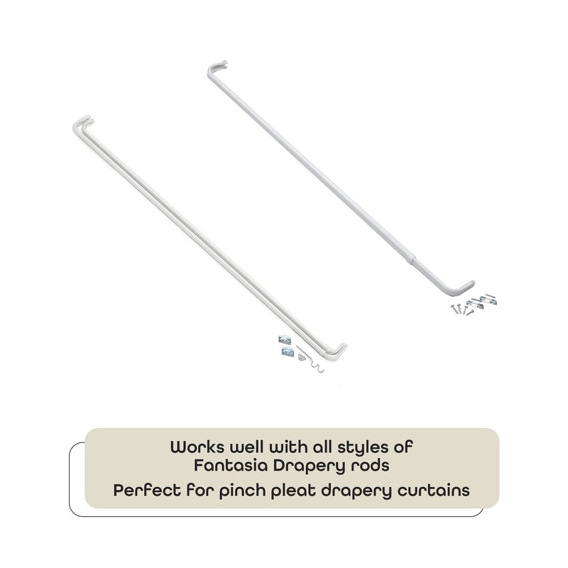 Fantasia Slip-in Drapery Hooks, 14 Pack - 3" Long, 1"