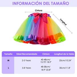 AUTOWT Falda Tutu para Niña, Vestido de Tul Arco Iris con Diadema de Unicornio Bebé Niñas Traje de Ballet Traje para la Fiesta de Cumpleaños Fotografía Día de los Niños para Niños de 2 a 8 Años