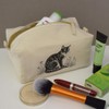 'Cat in Garden' Canvas Wash Bag/Makeup Case (CS00041381)