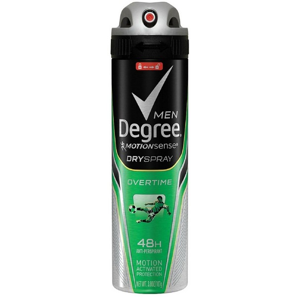 Degree Deodorant 3.8 Ounce Mens Dry Spray Overtime (113ml) (6 Pack)