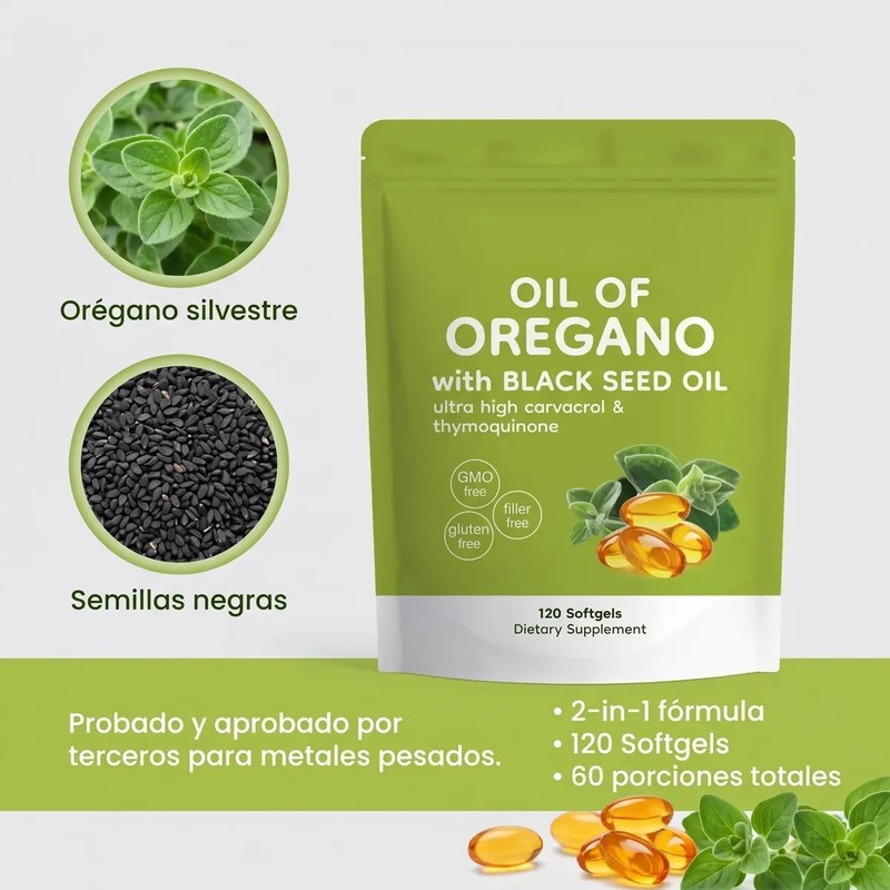 Aceite De Orégano Y Comino Negro - 2 Pack (240