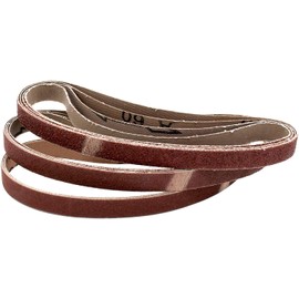 Fabric Sanding Belts │ 96 Pieces │ 10 x 330 mm │ 16 x Grit 40/60/80/120/180/240 │ Compatible with Belt Files │ Sandpaper │ Sanding Belt Mix Pack