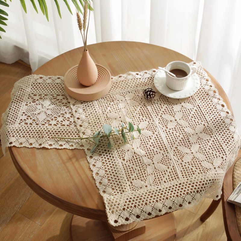Anevous Set of 2 Crochet Lace Cotton Place Mats, 32