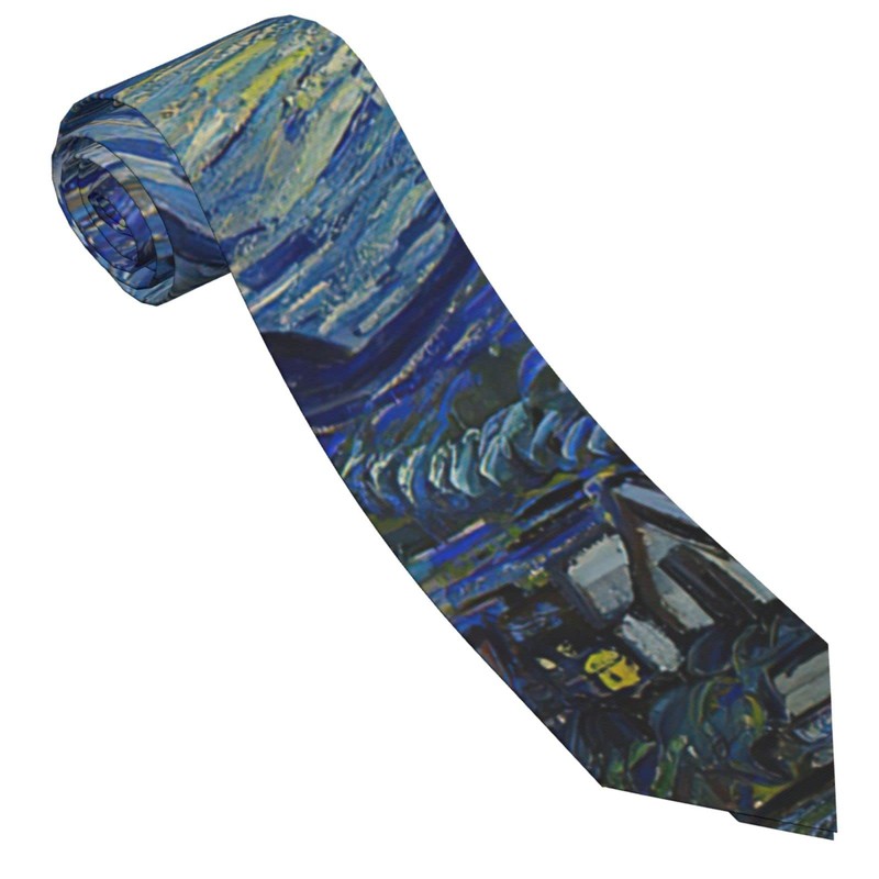 WILL BUDXEG The Starry Night Van Gogh Mens Novelty Necktie