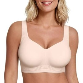 Plus Size Seamless Bra Wireless Anti Sagging Daily Full CoverageColor: Pink, Cup Size: S