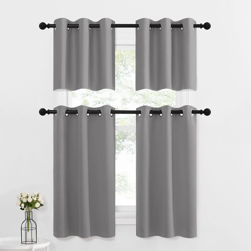 NICETOWN Small Curtain for Half Window, Blackout Short Window Treatment