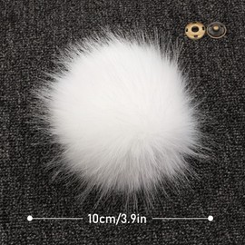 RVSWIHFA 16P Faux Fox Fur Pom Pom with Snap Button,Diameter 10cm Pom Poms Ball Mix Colors for Hats Shoes Scarves Bag Charms Accessorie