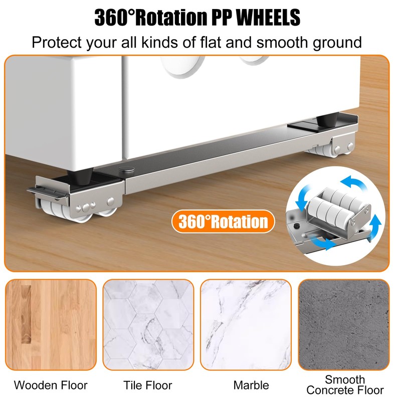 Appliance Rollers With 360° Swive Wheels, Anti Slip Heavy Duty