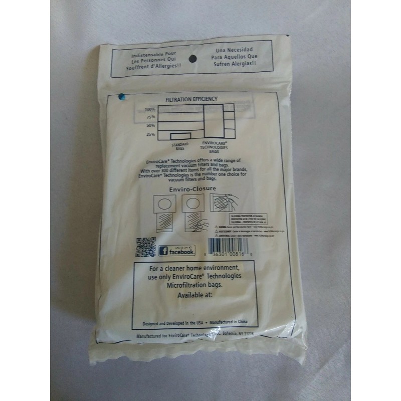 For Panasonic Vacuum bags Panasonic 816 Upright Micro Filtration Panasonic