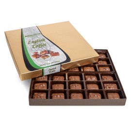 Anthony Thomas, Milk Chocolate English Toffee Gift Box, Rich Almond Butter Toffee (30 Count, Milk Chocolate)