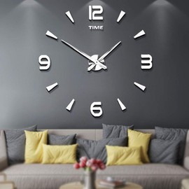Mintime Large Wall Clock Battery Operated DIY Wall Clock for Modern Decorative Living Room/Office