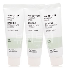 The Face Shop Air Cotton Makeup Base 01 Mint 35gX3 / 더페이스샵 에어 코튼 메이크업베이스 01민트 35gX3개