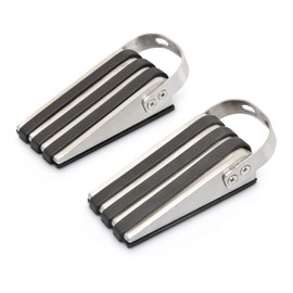 Stainless Steel Doorstops Wedge-Shaped Set Of 2 Rubberised