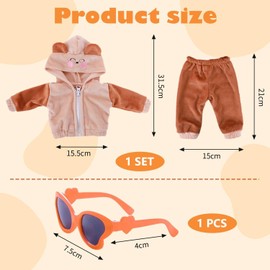 1 Set Doll Pyjamas, 1 Pair Doll Butterfly Sunglasses, Cute Doll Pyjamas, Baby Doll Clothes, Children's Doll Clothes, Simulation Doll Clothes (35-43 cm)