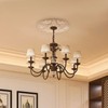 Antrader Ceiling Medallion,Wood Ceiling Cover Home Lighting Ceiling Medallions Ring