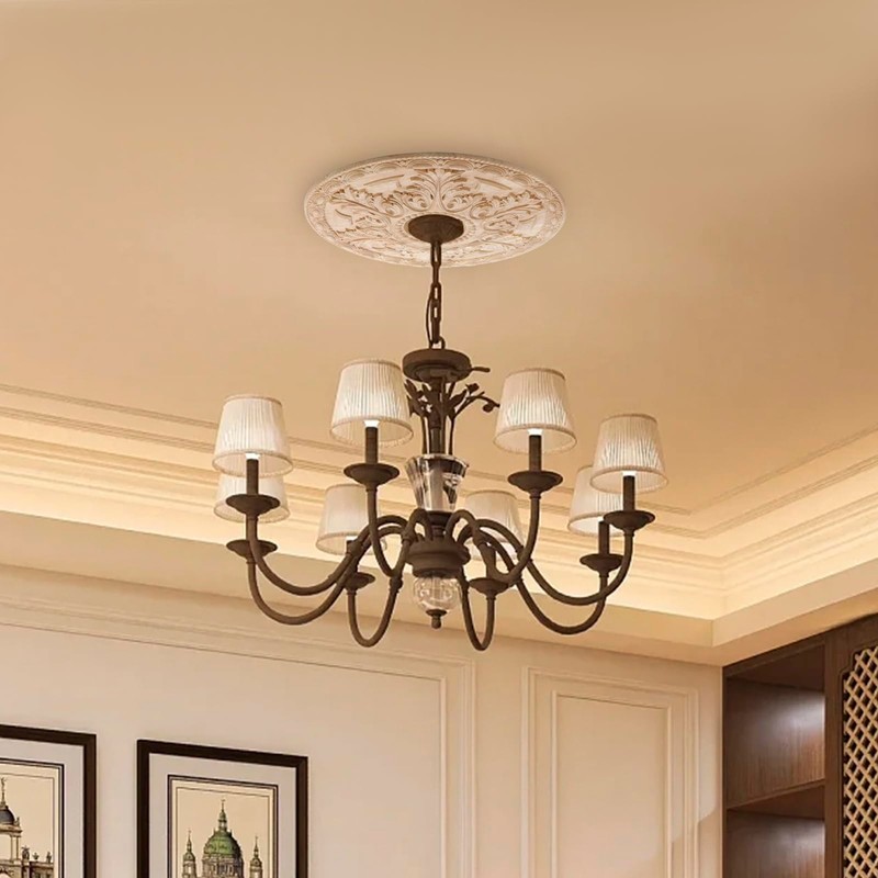 Antrader Ceiling Medallion,Wood Ceiling Cover Home Lighting Ceiling Medallions Ring