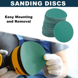 TUCKBOLD Car Sanding Discs 2inch 150 Grit Abrasion Resistance | Round Hook and Loop Sandpaper Green 50 Pcs