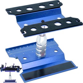 RC Car Repair Work Stand Lift Lower Adjustable Workstation Aluminum 360 Degree Rotation for 1/8 1/10 1/12 RC Car Traxxas Slash TRX4 Arrma Axial SCX10 Losi Redcat Wltoys RC Crawler Monster Truck Buggy