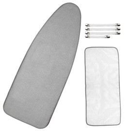 Extra-Wide Ironing Board Cover and Pad Replacement with Scorch and Stain Resistant Thick Padding and Elasticized Edge 18" x 49" Ironing Board Covers 4 Fasteners and 1 Protective Scorch Mesh Cloth