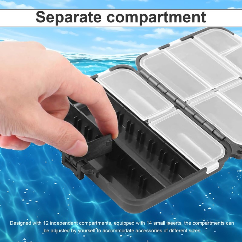 LINTRA Ngel Köder Box, Doppellagig Tackle Box Angeln, Multifunktional, 12