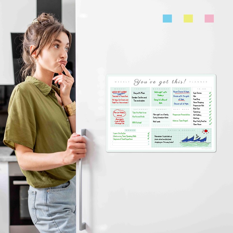 The Magnet Shop A3 Magnetic Weekly Planner Dry Wipe Whiteboard