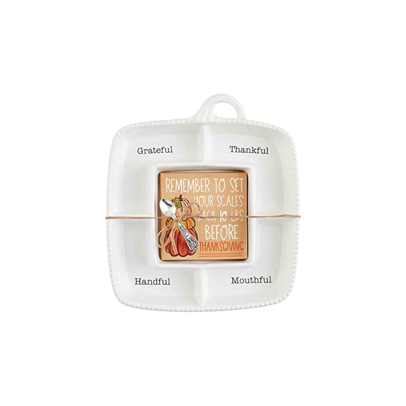 Mud Pie Pumpkin Sectioned Server Set, 11" x 11"