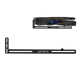 upHere Graphics Card GPU Brace Support Video Card Sag Holder/Holster Bracket, Anodized Aerospace Aluminum, Single or Dual Slot Cards (Black),GL05