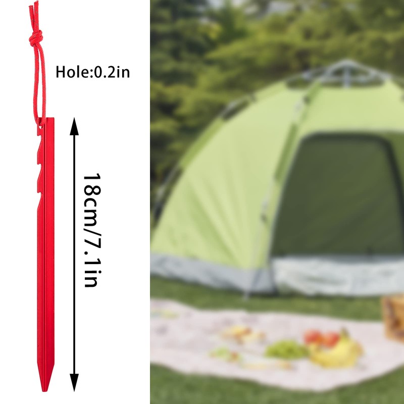 WIFUN 12 Pieces Tent Pegs, Triangular sawtooth Heavy Duty Tent